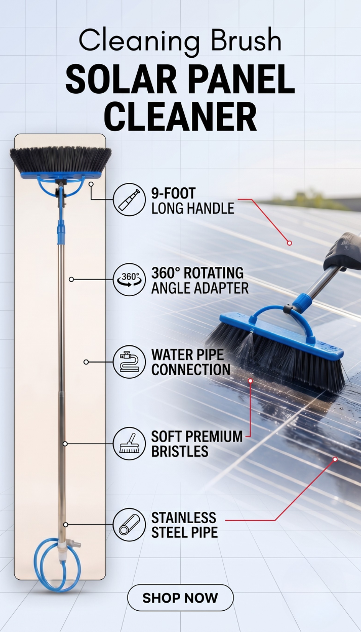 Solar Panel Cleaning Brush With Water Flow System in Pakistan